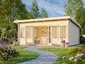 Gartenhaus Holz 44mm LISA 550x400cm 44mm massive Blockbohle ISO-Verglasung