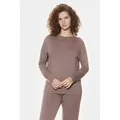 Mey Pyjamaoberteil Mey Damen Langarm-Shirt Serie Pure Chic Uni (1-tlg) braun XL (44)