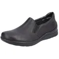 Rieker Slipper Alltagsschuh, Schlupfschuh, Freizeitschuh mit beidseitigem Stretch schwarz 39 EU