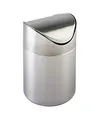 WENKO Kosmetikeimer Mod. Otranto Edelstahl 3l rostfrei mit elegantem Schwingdeckel ideal für Bad und Küche Ø 16 cm x 23,5 cm silber matt