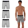 Myproblems Langes Bein Baumwolle Boxershorts Unterwäsche Herren S-XXL Männer Unterhosen verlängertes Hosenbein nachhaltig ohne kratzenden Zettel (3, 3XL) (as3, Alpha, 4X_l, Regular, Regular, Grau)