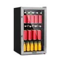 Klarstein Mini Kühlschrank mit Glastür, Mini-Kühlschrank für Zimmer, Getränkekühlschrank Klein mit Verstellbaren Ablagen, Kleiner Kühlschrank 98 Liter, Indoor/Outdoor Kühlschrank Leise