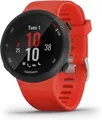 Garmin Forerunner 45 schwarz am Silikonarmband rot