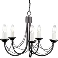 Elstead Lighting Carisbrooke 5-flammiger Kronleuchter Schwarz Gothic Stil höhenverstellbar