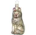 INGE-GLAS® Christbaumschmuck Wolf 10,5 cm (1-tlg), mundgeblasen, handbemalt