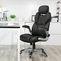 Bürostuhl Chefsessel Computerstuhl Drehstuhl PU ergonomischer Schwar OBG65BK