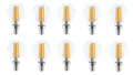10 x LED Glühlampe Glühbirne Kugel Filament E14 3W 3 Watt 330 Lumen 2700 Kelvin
