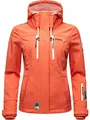 MARIKOO Damen Softshelljacke Übergangsjacke mit Kapuze Kleinezicke Coral Gr. L