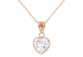 LÖB Kette mit Anhänger 925 Silber Roségold vergoldet Kette Zirkonia Stein Herz Anhänger rosé (Geschenke für Frauen Beste Freundin Mutter Mama Damen zum Geburtstag Ostern Muttertag Muttertagsgeschenk, Inkl. Schmuckbox), Damen Halskette Herzanhänger Herzen Herzkette Herzform Strass Glitzer