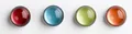 Zeller Magnete Ø 2,5 x 1,5 je 1x rot, orange, grün, blau 50036