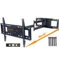WHYFONE TV Wandhalterung mit 1219mm Extra Langem Gelenkarm, 180° Drehbar Schwenkbar TV Halterung Neigbar Fernseher Wandhalterung für 37-80 Zoll Flach & Curved Fernseher bis zu 50kg max. VESA 600x400mm