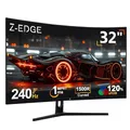 Z-Edge 32 Zoll Curved Gaming Monitor 240Hz 1ms MPRT Full HD LED Monitor, 16:9 1500R Curved Bildschirm, 280cd/m² Helligkeit, Freesync, DisplayPort 1.4 & HDMI 2.0