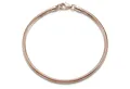 Materia Armkette Damen Rosegold Schlangen Armband 3mm SA-144, Sterlingsilber, rosevergoldet