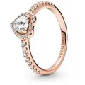Pandora Fingerring Damen-Funkelndes Weiß goldfarben|rosa 58/18,5