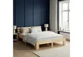 Homestyle4u Massivholzbett 90x200 120x200 140x200 160x200 180x200 Doppelbett Kopfteil Lattenrost (Set, mit Lattenrost, Braun), 180x200, modern, stabil