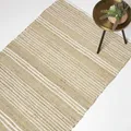Homescapes Arlyn Jute-Teppich beige-weiß gestreift 90x150 cm, Flachgewebe-Teppich Jute & Baumwolle mit Streifen-Muster
