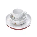 LÄSSIG Geschirrset Porzellan Kindergeschirrset Teller Schüssel Tasse mit Silikonring rutschfest Kindergeschirr/Garden Explorer girl