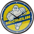 Nostalgic-Art Wanduhr, Gelb, Blau, Metall, Rund, 31x31x5 cm, Dekoration, Uhren, Wanduhren