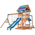 Spielturm Backyard Discovery, Blau, Braun, Grün, Rot, Holz, Zeder, massiv, 429.3x299.7x136.9 cm, EN 71, Outdoor Spielzeug, Spieltürme