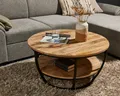 Stolkom Sp.z.o.o. Couchtisch Jambi, TOPSELLER! (Couchtisch, OTTOs Choice), rund Massivholz mit Ablage