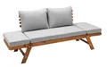 Dehner Gartenliege Sofa Macao, inkl. Polster, 196 x 75 x 70 cm, FSC®-zertifiziertes Holz, individueller Komfort dank höhenverstellbarer Seitenteile