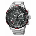 Citizen Herren Eco-Drive Funkuhr Promaster Sky Silberfarben/Schwarz mit Gliederb