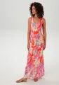 Sommerkleid, mit farbenfrohen Blumendruck - jedes Teil ein Unikat - NEUE KOLLEKTION, Gr. 36 - N-Gr, orange-vanille-fuchsia-lavendel-rosa-türkis N-Gr