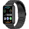 Für Huawei Watch Fit 3 Three Bead Edelstahl Metall Ersatz Band Schwarz - Schwarz
