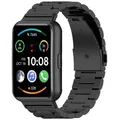Für Huawei Watch Fit 3 Three Bead Edelstahl Metall Ersatz Band Schwarz