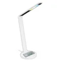 BRILONER - LED Schreibtischlampe mit induktiver Ladefläche, dimmbar, einstellbar von warmweiß bis kaltweiß, Tischlampe, Nachttischlampe, Tischleuchte, Home Office, Bürolampe, 18x44 cm (DxH), Weiß