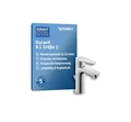 Duravit B.1 Waschtischarmatur, Größe S (Auslauf Höhe 96 mm), Wasserhahn Bad mit Zugstangen-Ablaufgarnitur, Waschbecken Armatur mit Keramikkartusche, Chrom