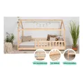 TiCAA Kinderbett Hausbett "Kay" 120x200 Kiefer natur