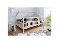 TiCAA Kinderbett Hausbett "Kay" 120x200 Kiefer natur