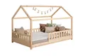Ticaa Hausbett Kay mit Rausfallschutz aus Kiefer, Kinderbett 120x200, inkl. Dach, mit Rollrost