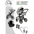 Moon Resea 2.0 Komkinderwagen 3in1-Set mit Babyschale Cosmo 2.0, Farbe/Dessin: Ghost