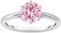 Fingerring "Schmuck Silber 925 Ring Solitär, TR2474-051, TR2474-414", mit Zirkonia (synth.) silberfarben-pink + pink 54