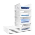 USHOP 4er Set Kleiderschrank Organizer Stapelbar – Perforiertes Design schubladen organizer mit Ausziehbaren Fächern,Platzsparende wardrobe organizer für Schlafzimmer/Küche/Bad (Weiß)​​