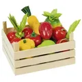 goki 51658 Obst und Gemüse in Kiste, Holz, mehrfarbig (1 Set)