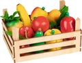 Obst und Gemüse in Kiste, Kiste: 14,1 x 10,1 x 7,3 cm, Holz, 10 Teile, per Set
