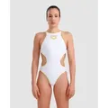 Badeanzug Damen arena One Biglogo R - White-gold_r - 34