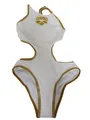 ARENA Damen Biglogo Einteiler Badeanzug - Weiß-gold - Gr. 34 -- 6784/1404