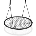 Relaxdays - Nestschaukel Mit Netz, Ø120cm, Garten Tellerschaukel Für Kinder U. Erwachsene, Bis 150kg, Verstellbar, Schwarz