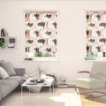 Lichtblick Original Seitenzugrollo "Rollo Klemmfix, ohne Bohren, Verdunkelung, Jumbo Flowers on salmon", rot (rot, weiß), 150cm, stufenlos positionierbar, 90cm