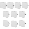 10 Stück IP54 Feuchtraum Aufputz-Abzweigdosen 75x75x40mm Verteiler Abzweigkasten