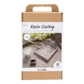 Creativ Bastelset Resin Casting, schwarz, weiß, quadratisches Tablett mit Terrazzo, 1 Packung