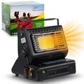 ZMC Heizstrahler 2-in-1 Tragbare Gasheizung und Gaskocher 1,3KW + Gaskartuschen 227g, LPG Anschluss, mit Piezozündung Camping Heizung mobile Gasheizer, 2in1 Gaskocher mit Gasheizung ohne Gaskartuschen