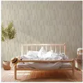 A.S. Création Vliestapete Nara Grafisch, leicht strukturiert, abstrakt, gemustert, leicht glänzend, (1 St), Holzoptik Ethno Tapeten Wohnzimmer Schlafzimmer Küche Flur Design Büro beige|grau