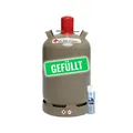 11 kg Eigentums Propan-Gasflasche grau gefüllt Inkl. Lecksuchspray