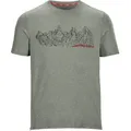 T-Shirt KILLTEC "Lilleo MN TSHRT C", Herren, Gr. 5XL, grün (helloliv), Oberstoff 1: 92% Polyester, 8% Elasthan/ Oberstoff 2: 92% Polyester (recycelt), 8% Elasthan, sportlich, Rundhals, Kurzarm, Shirts, Schnelltrocknendes Herren T-Shirt mit Berg-Print und Melange-Optik