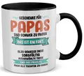 Papa Geschenk zum Vatertag von Tochter Vater Tasse Geburtstag Kaffeetasse Mann
